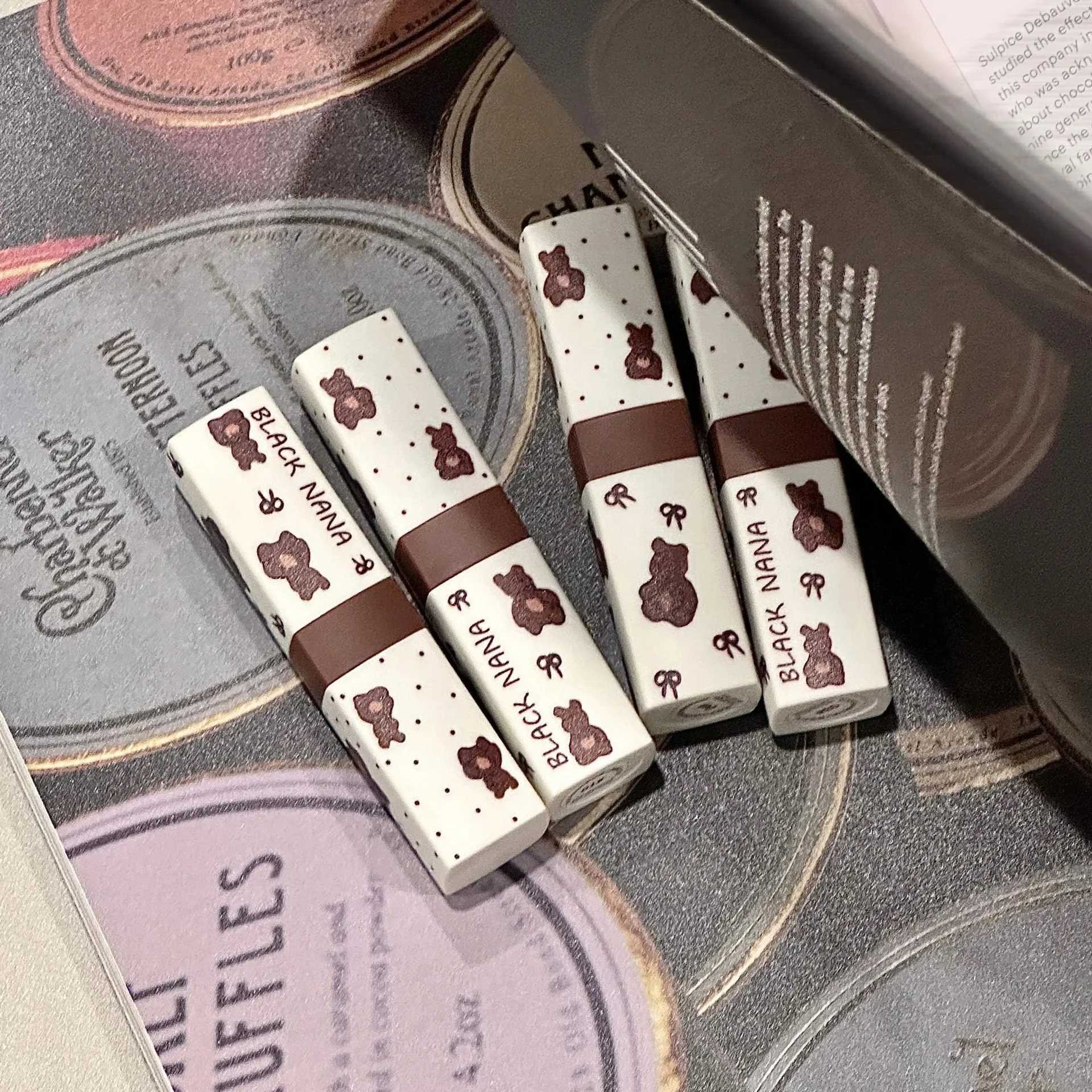 1pc Waterproof Matte Coffee Brown Lipstick Moisturizing Long Lasting Not Easy To Fade Low Saturation Rose Pink Brown Lip Gloss XJ250623