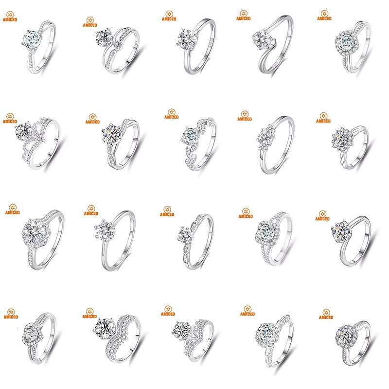 Hot Quality 925 Silver Moissanite Diamond Ring Custom Fine Jewelry Engagement Statement Big Rings for Woman