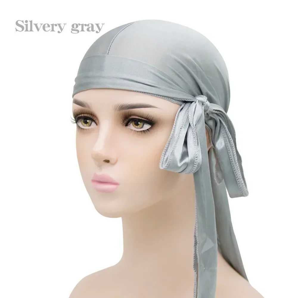 Elasticity Baotou Cap Hair Bands Simulation Silky Durag Long Tail Pirate Hat Headband Turban for Children Kid Ribbon Accessories M250623