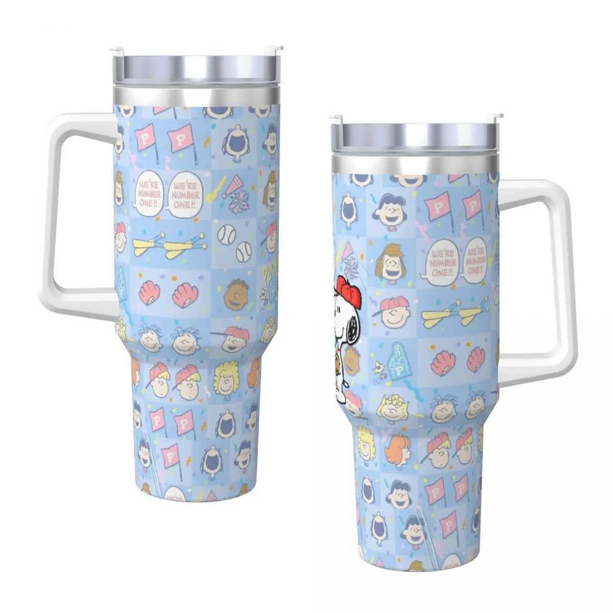 Stainless Steel Tumbler Peanuts Thermal Cups Cartoon Leakproof Hot Drinks MUgs Cup Driving Printed Water Bottle X250623
