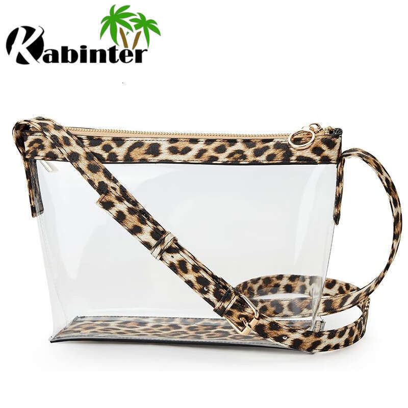 New Crossbody Bag with Zipper, Leather Decorated Sports Transparent Shoulder Bag, Simple Design