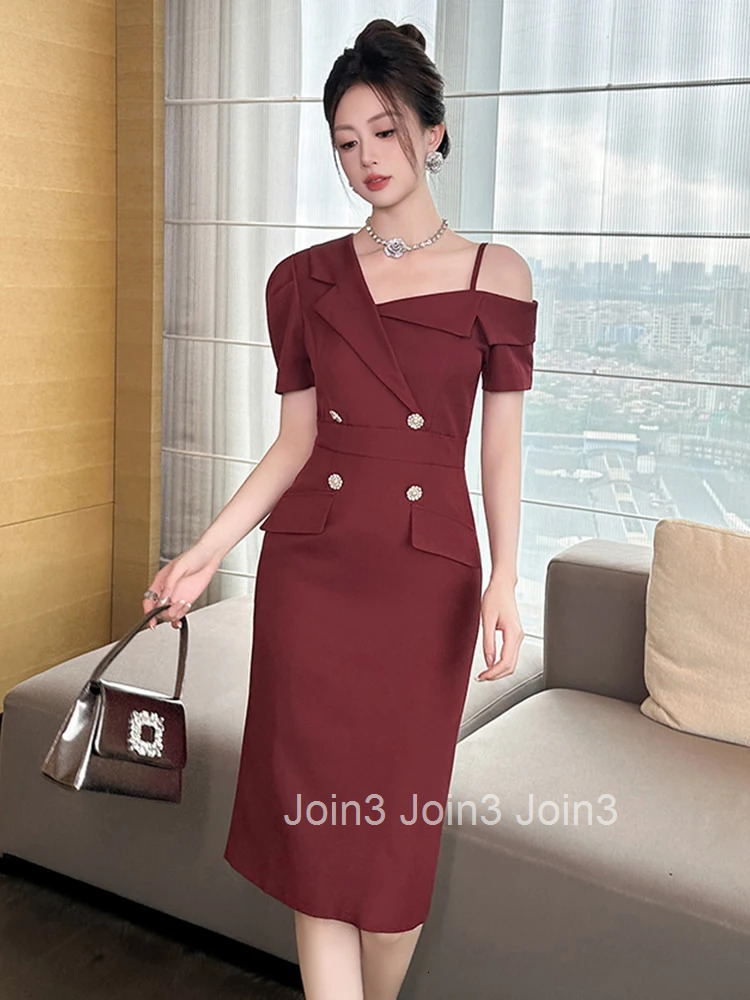 New Summer Fashion Formal Occasion Evening Dress Women Clothes Commute Elegant Lady Sexy Off-Shoulder Slim Midi Pencil Vestidos