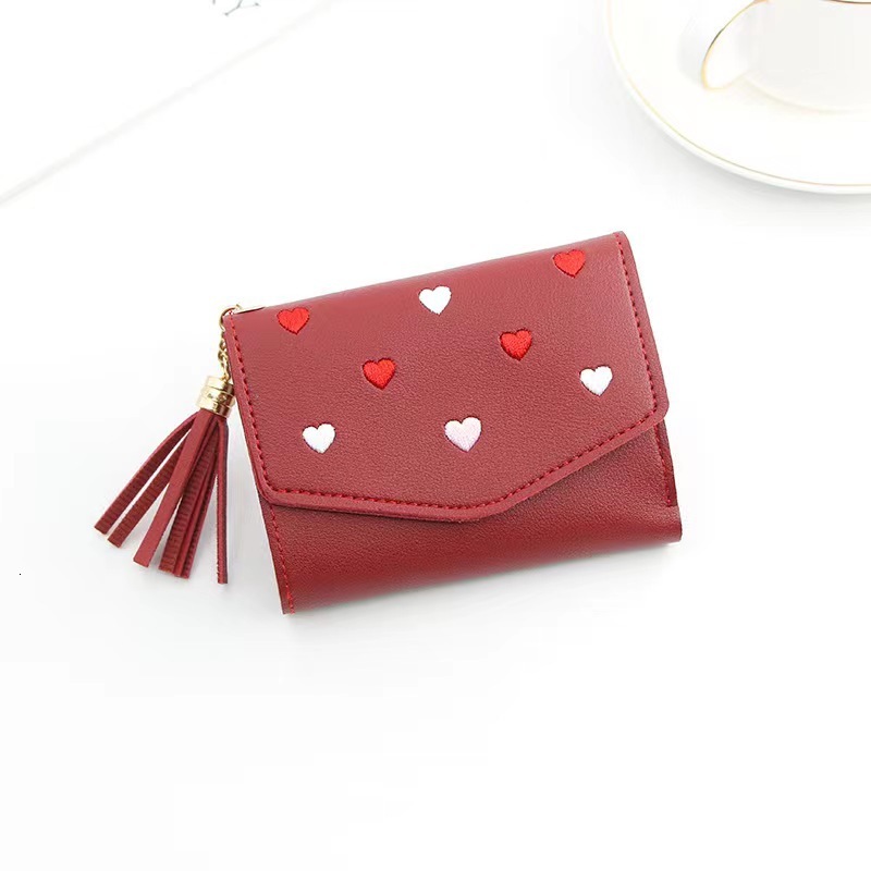 Free Shipping 2025 New Designer Bag New Korean Style Wallet For Women Short High-end Handbag Heart-shaped Card Holder Urban Fashion Coin Purse Wholesa