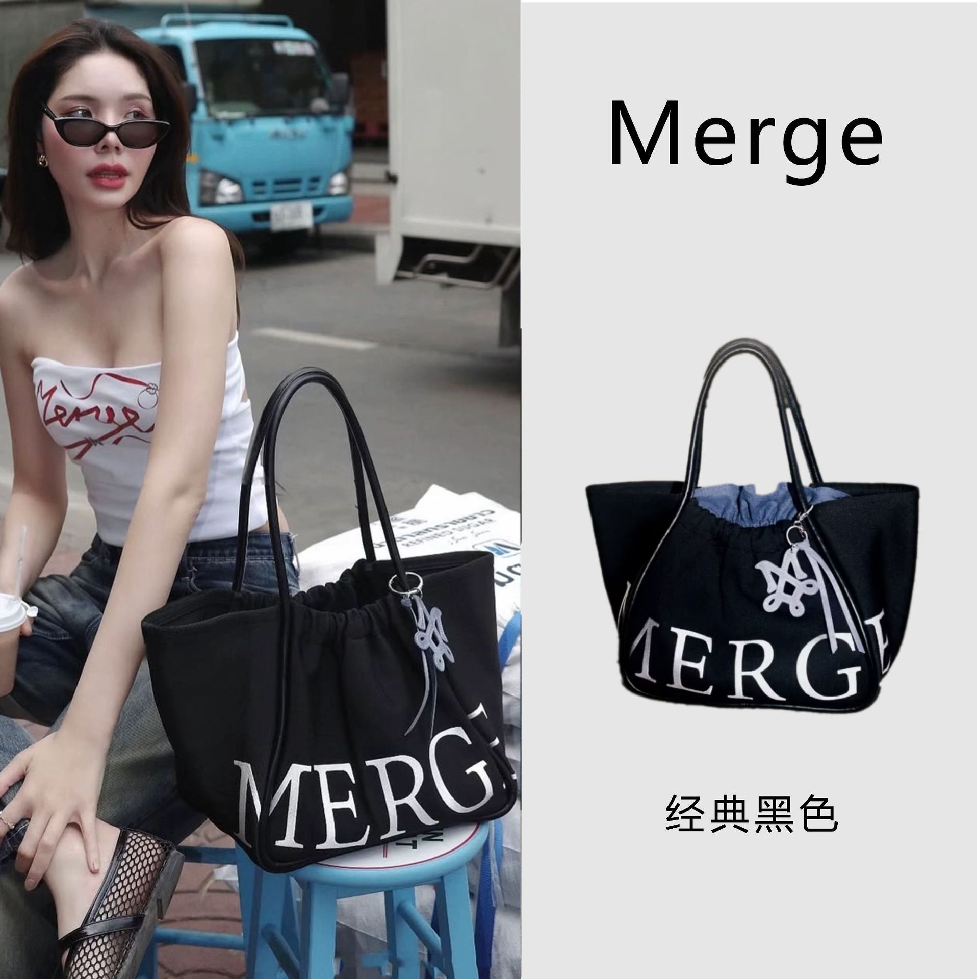 DHAL Thai Brand Merge Tote Large Capacity Commuter Handbag designer bags Co-branded Abina Fashion Single Shoulder Underarm Bag