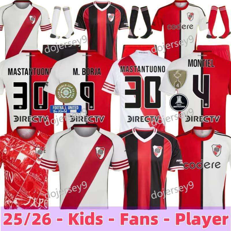 25 26 River plate Soccer Jerseys Cup MASTANTUONO COLIDIO M. BORJA LANZINI GALOPPO 2025 2026 DRIUSSI M.ROJAS Goalkeeper Football Shirts Men Uniforms Kids Kits
