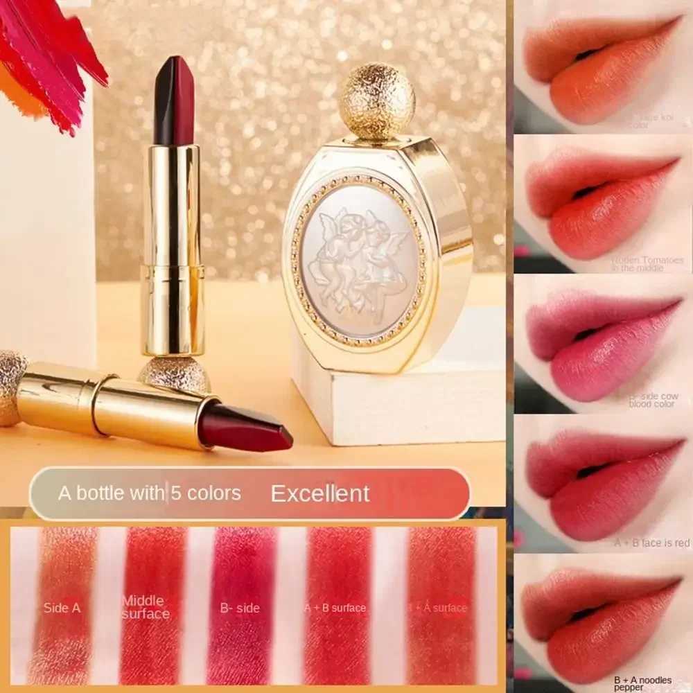 5 In 1 Velvet Mist Lipstick Long-lasting Moisturize Lip Gloss Not Fading Non Stick Cup Matte Lipstick Cosmetics Makeup XJ250623