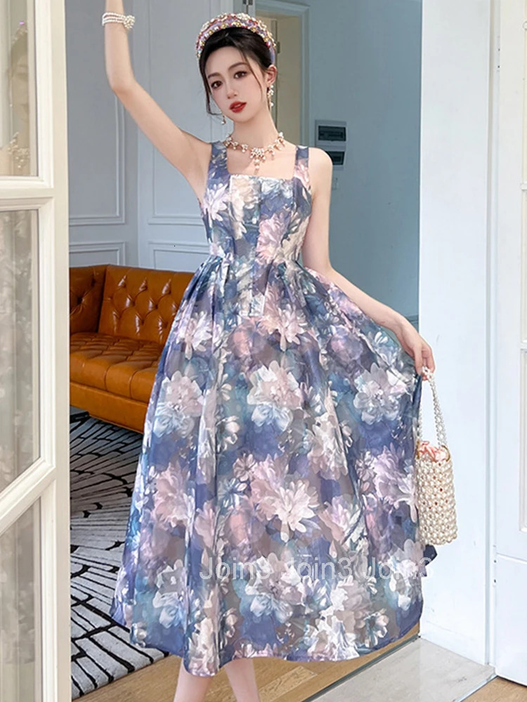 New Summer Elegant Women Evening Dress Mujer Chic Floral Sexy Tank Slim Midi Party Prom Beach Birthday Robe Femme Vestido Fiesta