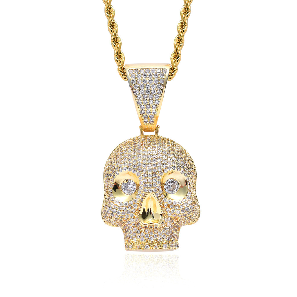 Luxury Moissanite Jewelry Hip Hop Iced Out Skull Pendant Full Diamond Accessory Pass the diamond tester