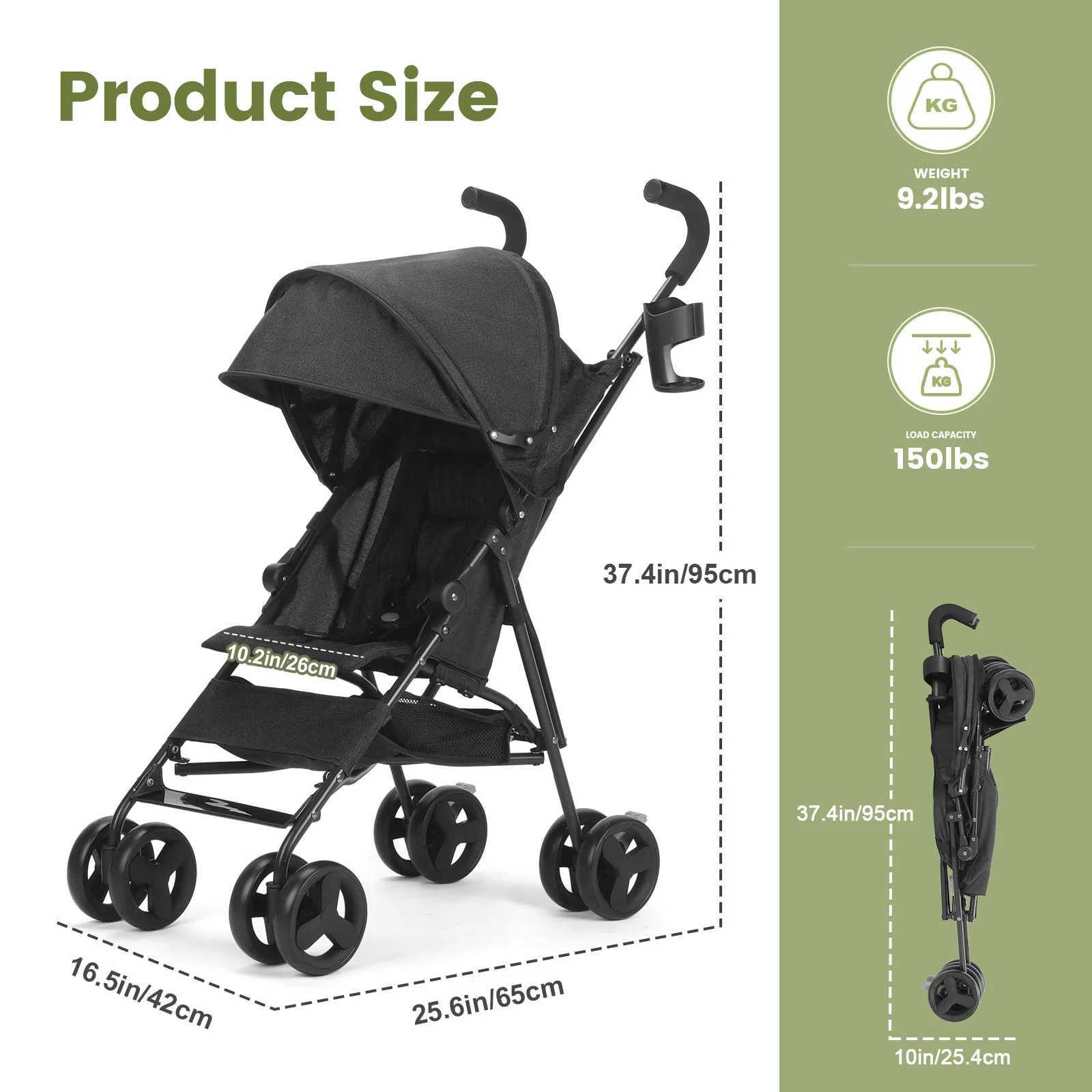Childrens Stroller Can Sit or Lie Down Lightweight Folding High Landscape Four-wheeled Pocket StrollerXJ250623