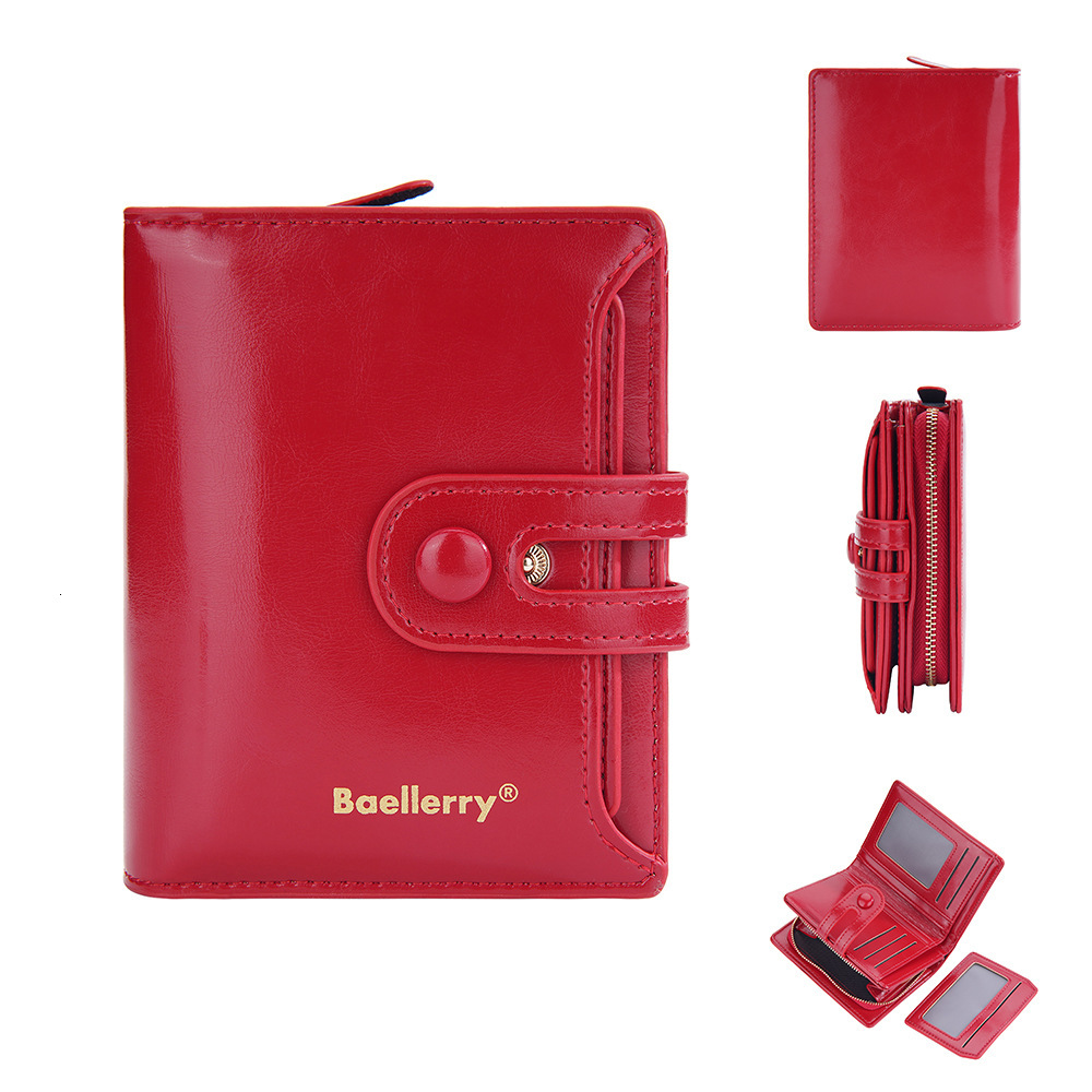 Free Shipping 2025 New Designer Bag New Women's Wallet High-end Card Holder Integrated Short Oil Wax Leather Student Ins Style Ladies Coin Purse 