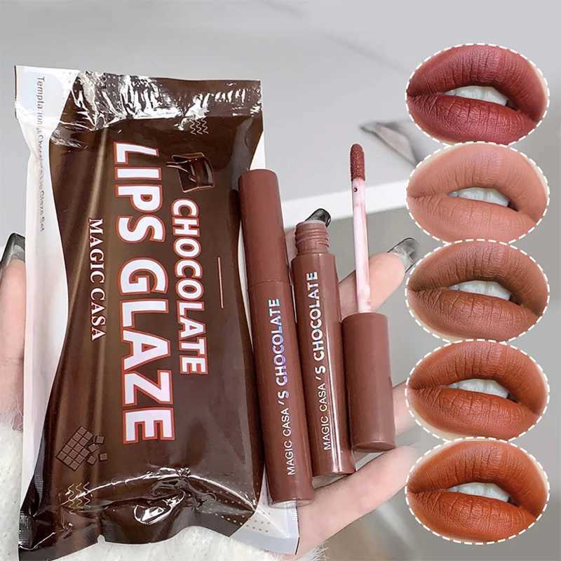 Chocolate Five Lip Glaze Set Mist Matte Lipstick for Girls Students XJ250623