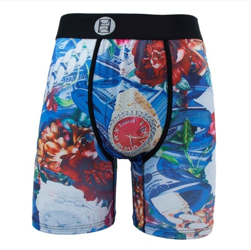 P & S & D Underpants trendy brand graphic print Men's Underwear American sport style quick-dry material for running fitness boxing Fashion extend