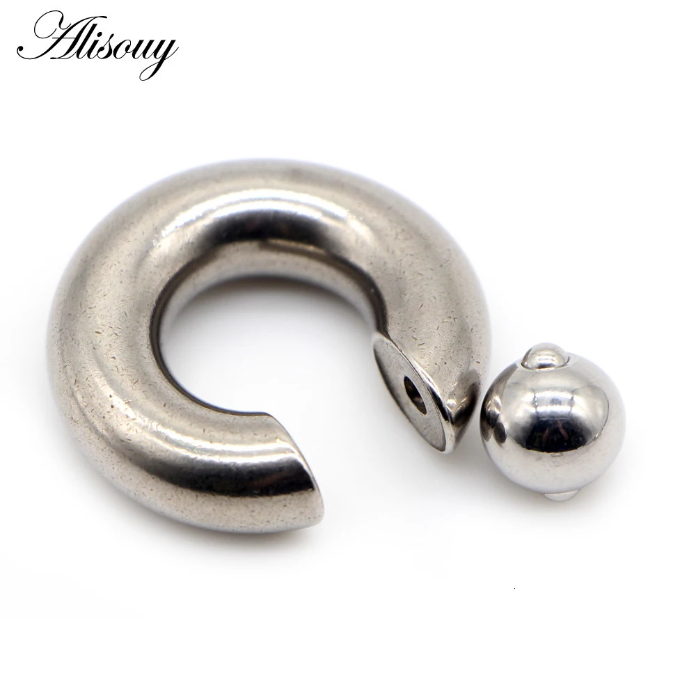 Alisouy 1pc Big Stainless Steel Captive Hoop BCR Eyebrow Tragus Clre Nipple Bar Lips Nose Rings Ear Piercing Body Jewelry 250613