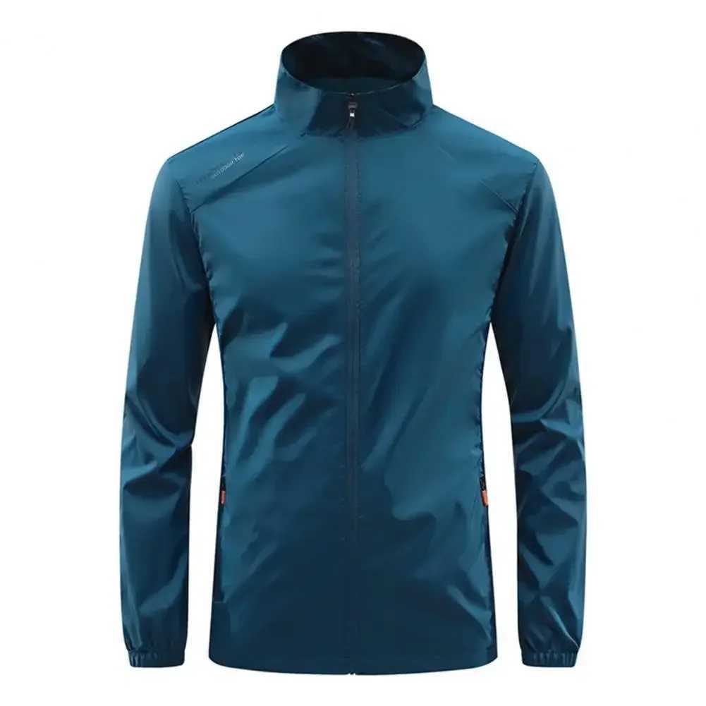 New Running Jacket Ultra Light Mens Summer Casual Zipper Placket Soft Skin Windbreaker Street Motorcycle Fishing Sunscreen Suit W250623