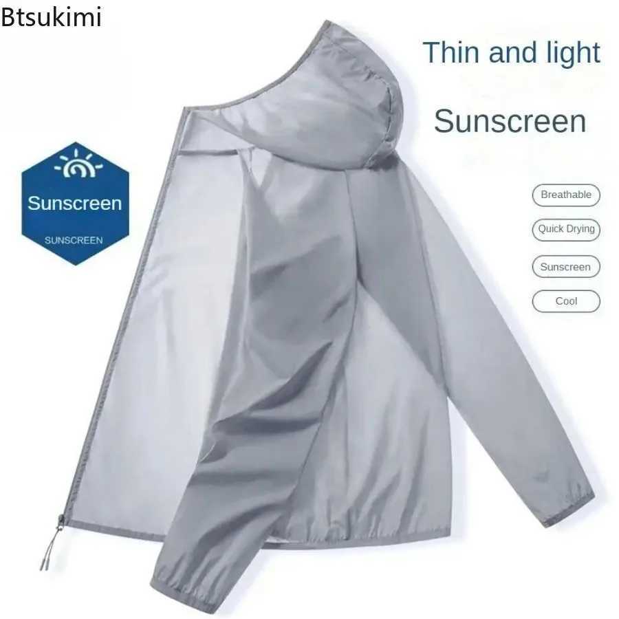 2025 New Mens Cool Breathable Sun Protection Clothes Ultrathin Quick-drying Outdoor Hiking Casual Hooded Couple Sunscreen Coats W250623