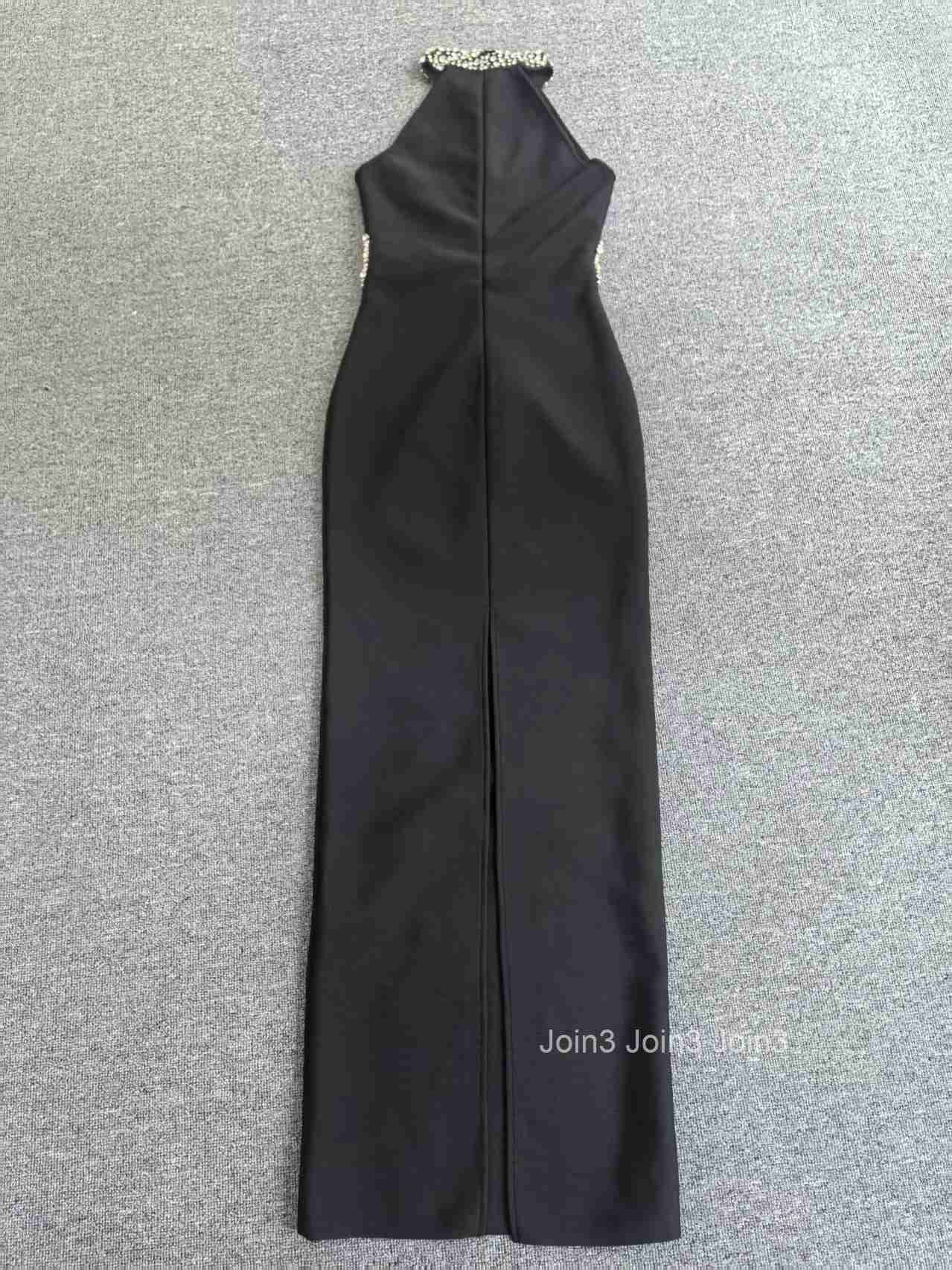 Black Evening Gown with Cut-out Sparkling Details Slim Fit Luxury Party/Wedding Dress Elegant Silhouette