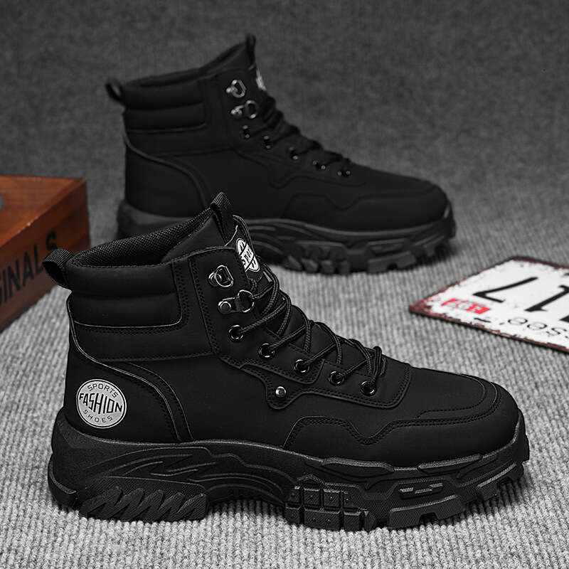 Men's Martin Autumn New Breathable new High-Top Work Korean Style Versatile Thick-Soled Short Boots Trendy Shoes