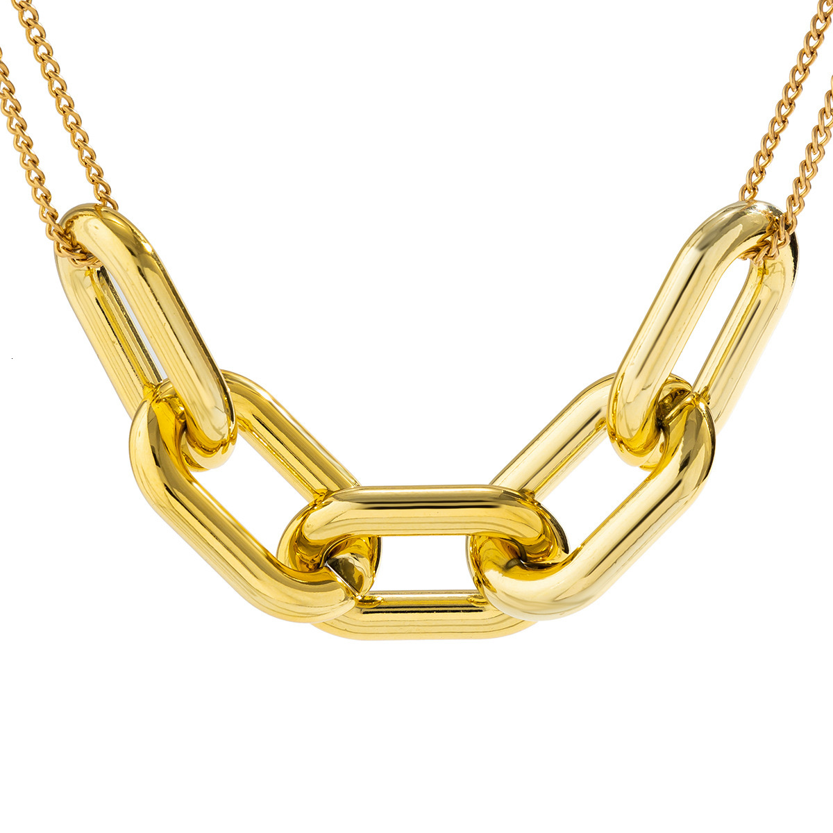 Accessories Exaggerated Punk Metal Choker for Women Simple Chain Geometric Personality Necklace