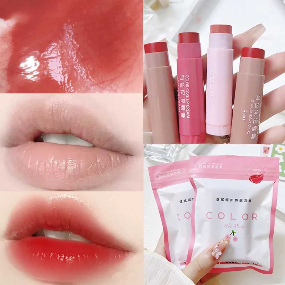 Lipstick Cute Red Tint Makeup Care Cosmetics Colored Lip Balm Lipstick Moisturizing Fade Lip Line Anti-drying Lip Makeup Set XJ250623