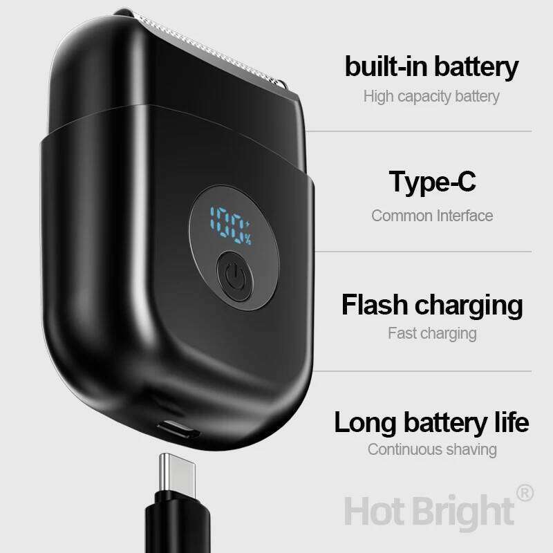 New Compact, Powerful, Long-Lasting Reciprocating Electric Shaver For Men, Full Body Wash Three Blade Rechargeable Shaver, Beard