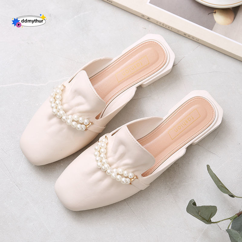 Four Seasons Casual Closed-Toe Half Slippers Women, Suitable for Outdoor and Indoor Use, Fashionable 2025 New Style Mules, Lazy Women's Sandals d