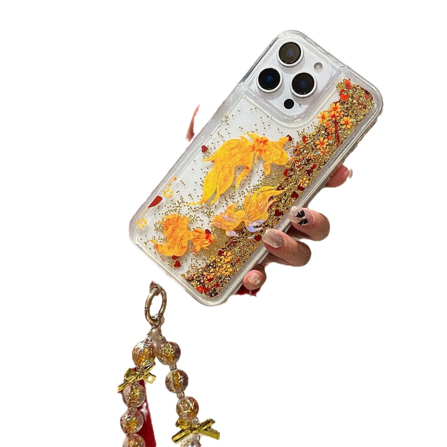 Fa Cai Koi Apple 16ProMax Mobile Phone Case iPhone15Pro New Year 13 Women 12 Soft Set 14 Quicksand 11