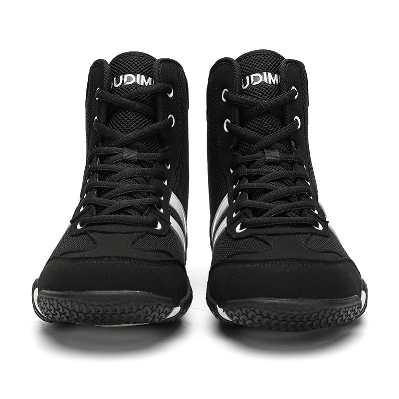 Men's Professional Boxing Training Shoes, Women's Free Kickboxing Shoes, Non-Slip Indoor Gym High-Top Fighting, Sanda & Wrestling Shoes