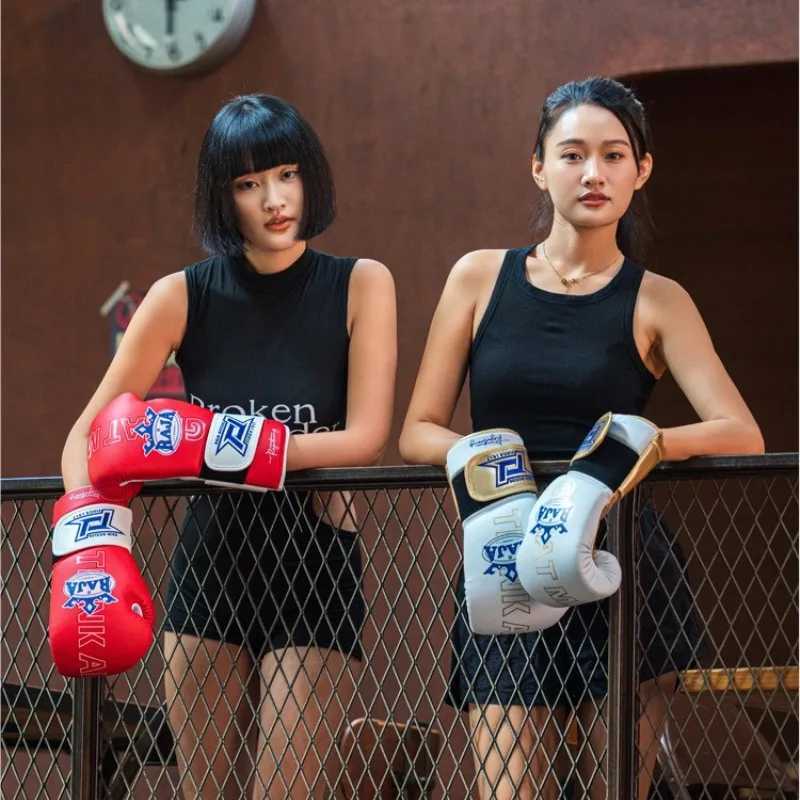 10/12oz Genuine ather Professional Boxing MMA Sparring Gloves Muay Thai/Kickboxing/Sanda Training Mitts Sandbag Punching W250623