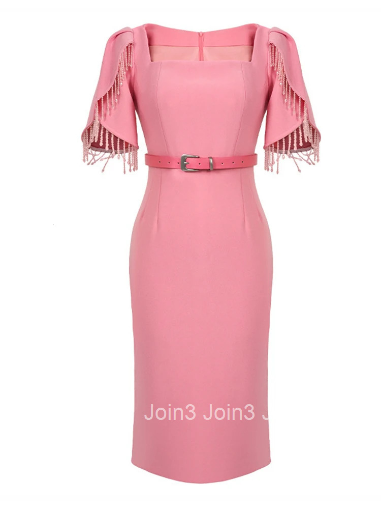 New Summer Fashion Solid Formal Occasion Evening Dress Women Clothes Elegant Luxury Square Collar Slim Midi Party Prom Vestidos