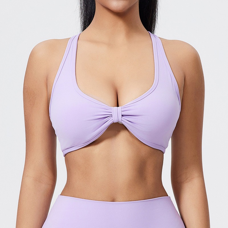 Tight-Fitting Pleat Design Running Underwear - Adjustable Yoga High Support Top Yoga Bra