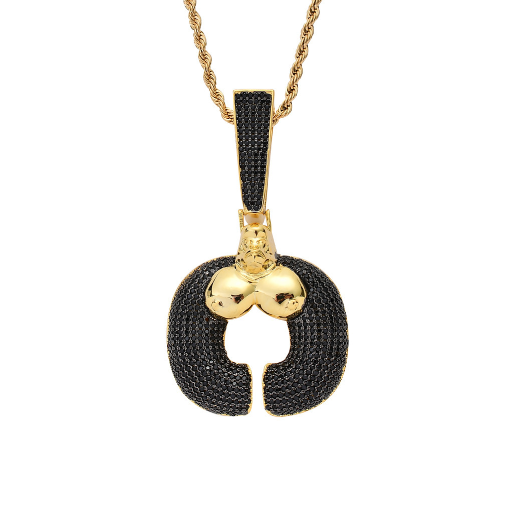 New Hip Hop Style Gorilla Pendant Black Iced Out Unique Animal King Kong Pendant Moissanite Necklace Full Diamond Pass the diamond tester