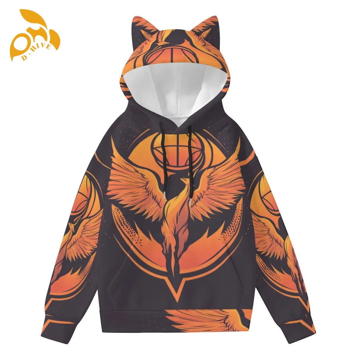 free shipping of customized fashionable Ladies' polyester cotton hooded pocket sweatshirt is suitable Cat ear decoration attractive comfortable p