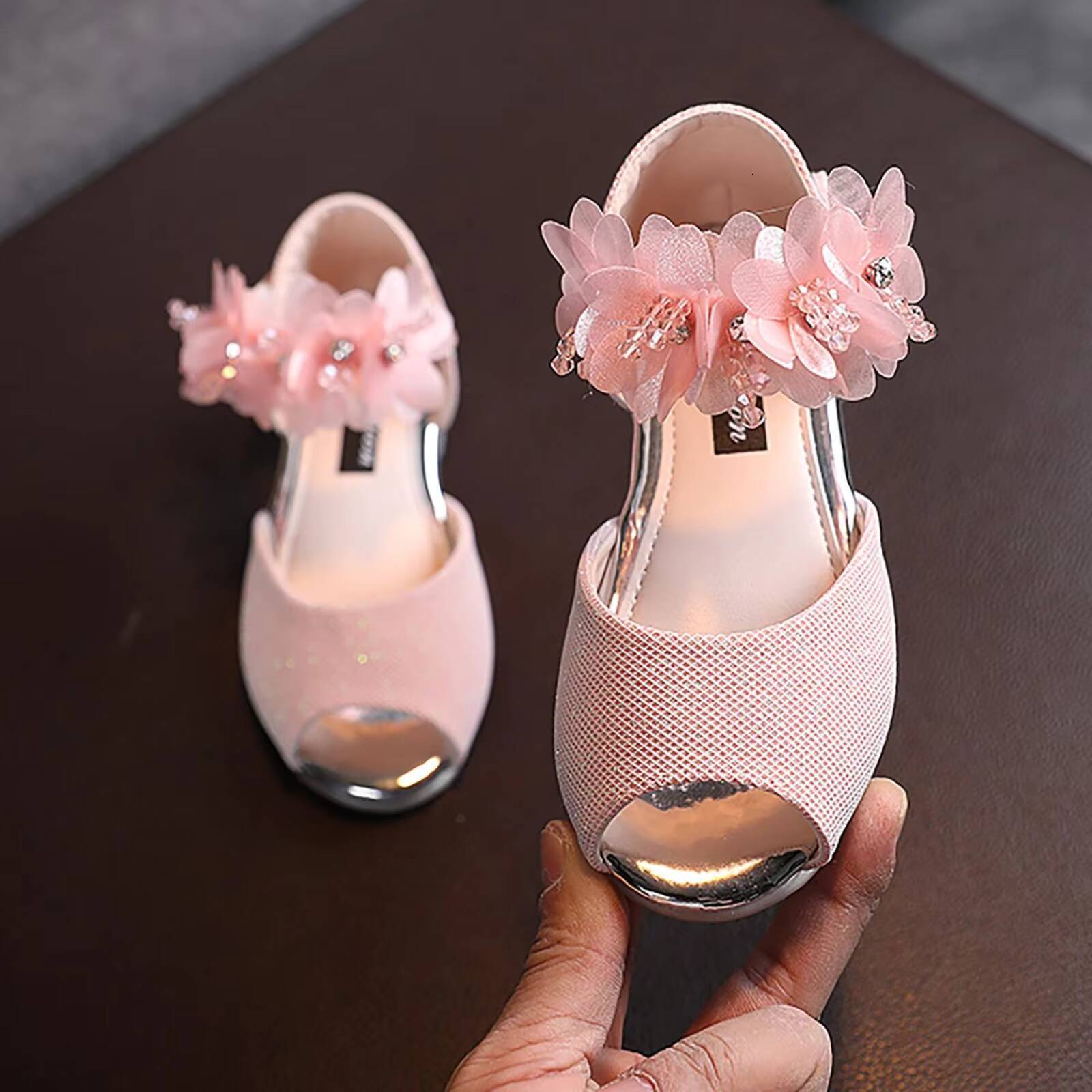 Rhinestone Children's Low Heel Girls Ddmyshoesvip Shoes Flower Wedding Party Dress Shoes For Kids Toddler Jelly Sandals Ddmydesign