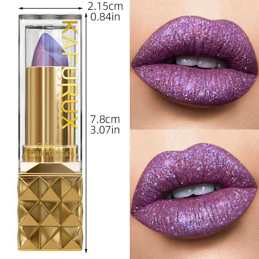 1PC Sexy Color Glitter Lipstick Flash Lasting Easy Color Diamond Lip Tint Shiny Metallic Lip Makeup Gifts for Women Lip Gloss XJ250623