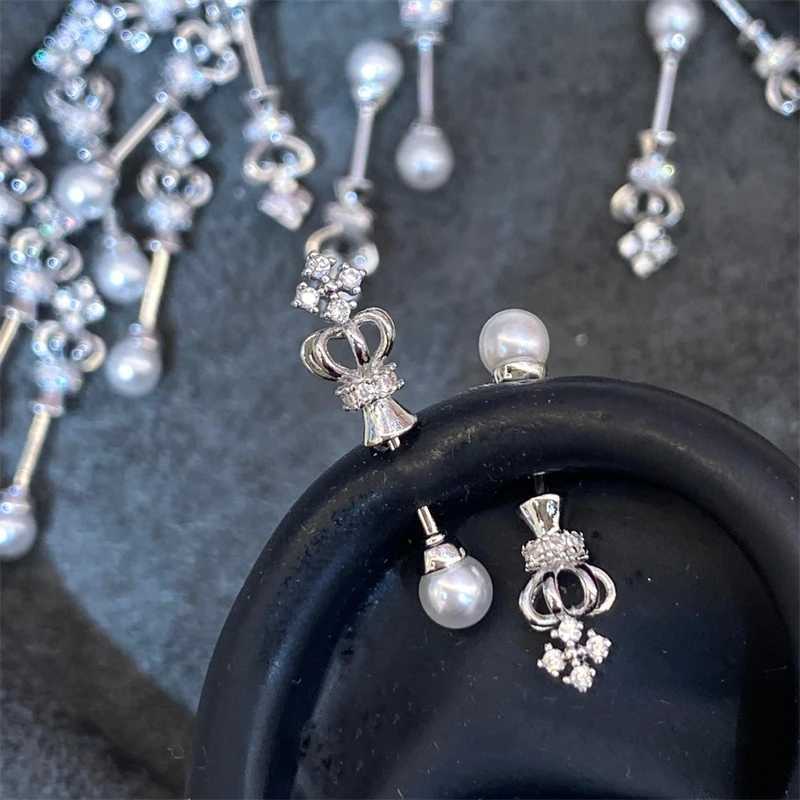 1pcs New Crown Pearl 316L Stainless Steel Spiral Ear Bone New Fashion Y2K Earrings for Women Ear Piercing Cochlea JewelryXJ250623