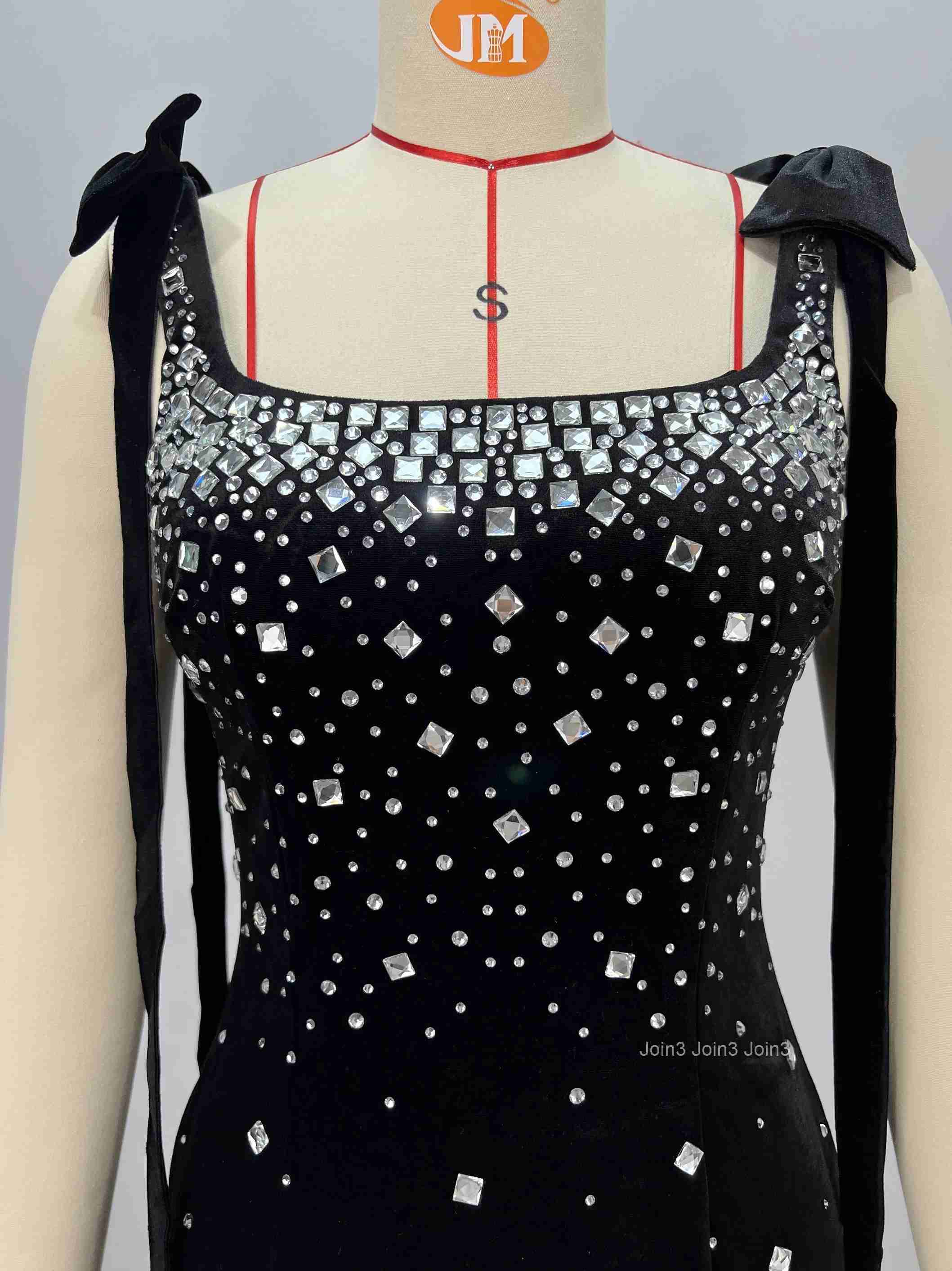 Womens Black Bandage Dress Sequin Crystal Embellished Crisscross Straps Backless Mini Evening Gown Formal Party Wear