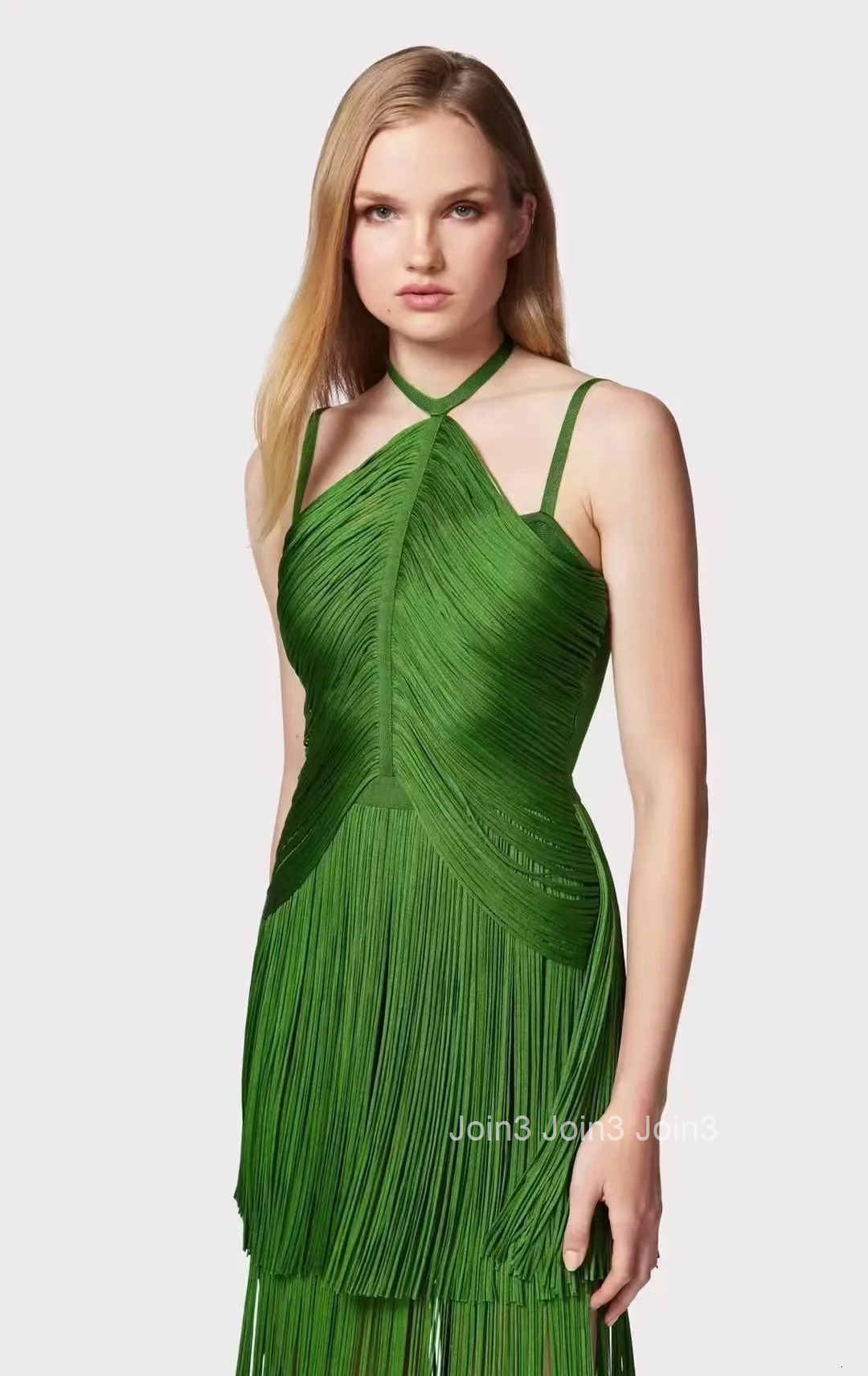 Hot Sale New Arrival Womens Clothing Fashion Tassel Design Halter Sling Bandage Dress Bohemia Wear Prom Evening Dinner Gown