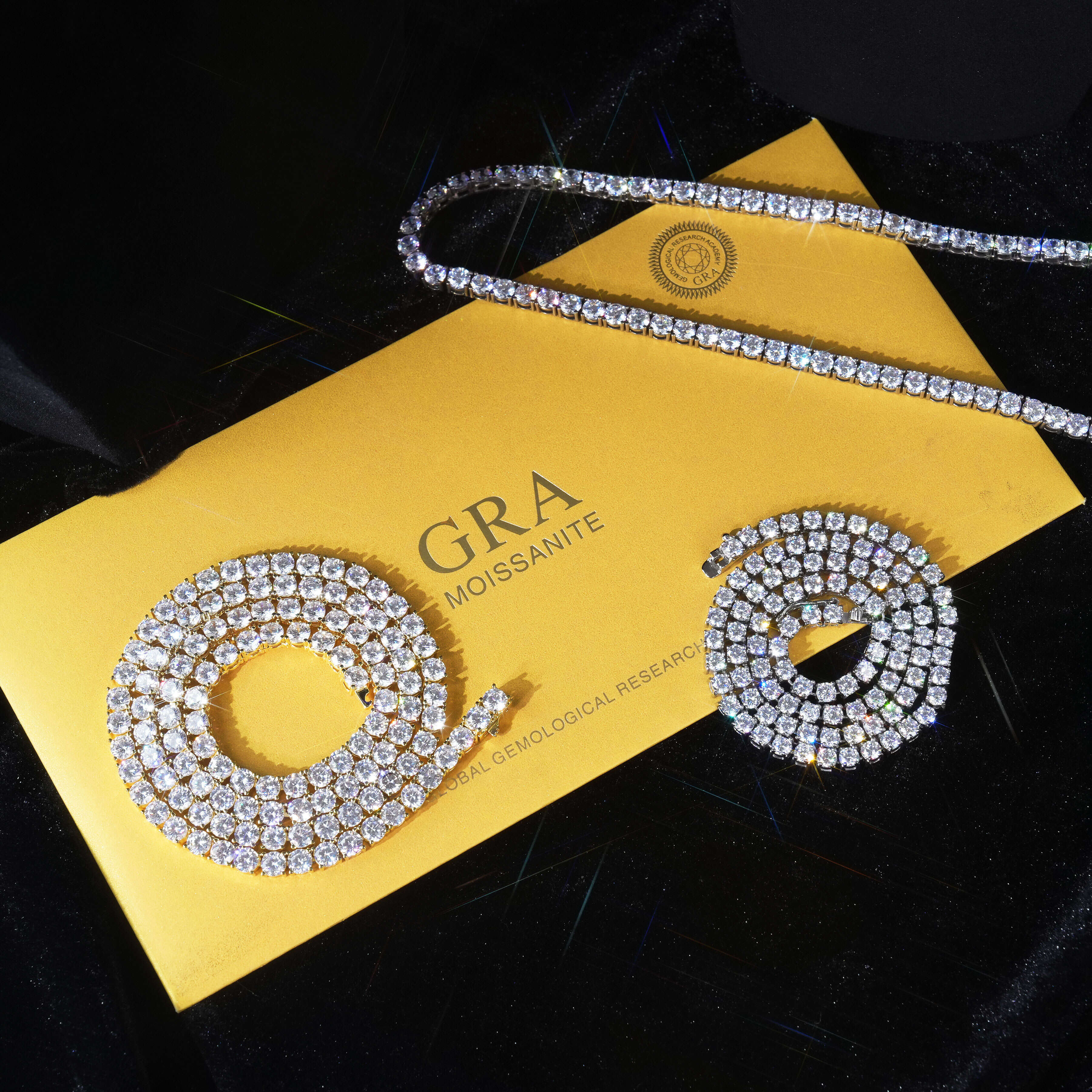 High Quality Full Bling Diamond Luxury 925 Silver Moissanite Tennis Necklaces Jewelry for Men Women