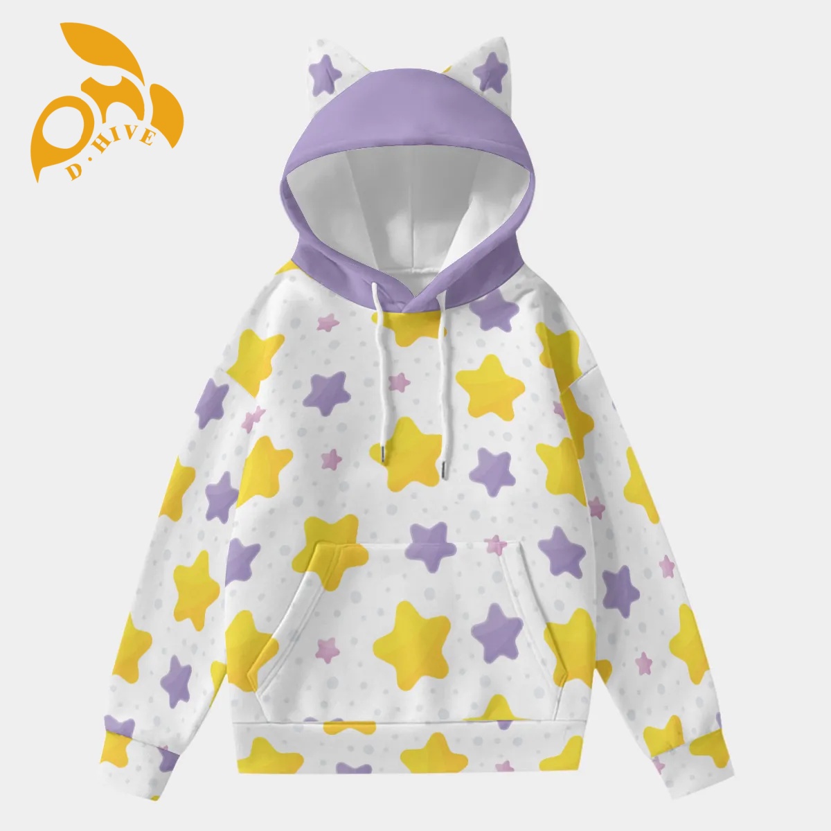 free shipping of customized fashionable Ladies' polyester cotton hooded pocket sweatshirt is suitable Cat ear decoration attractive