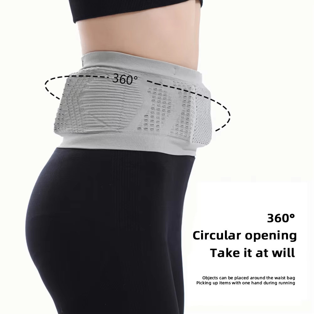 Travel Waist Packs Pouch Bag Multifunctional Knit Breathable Concealed Waist Bag Slim Thin Waist Pack With Hanging Hook Lightweight Packet For Riding 