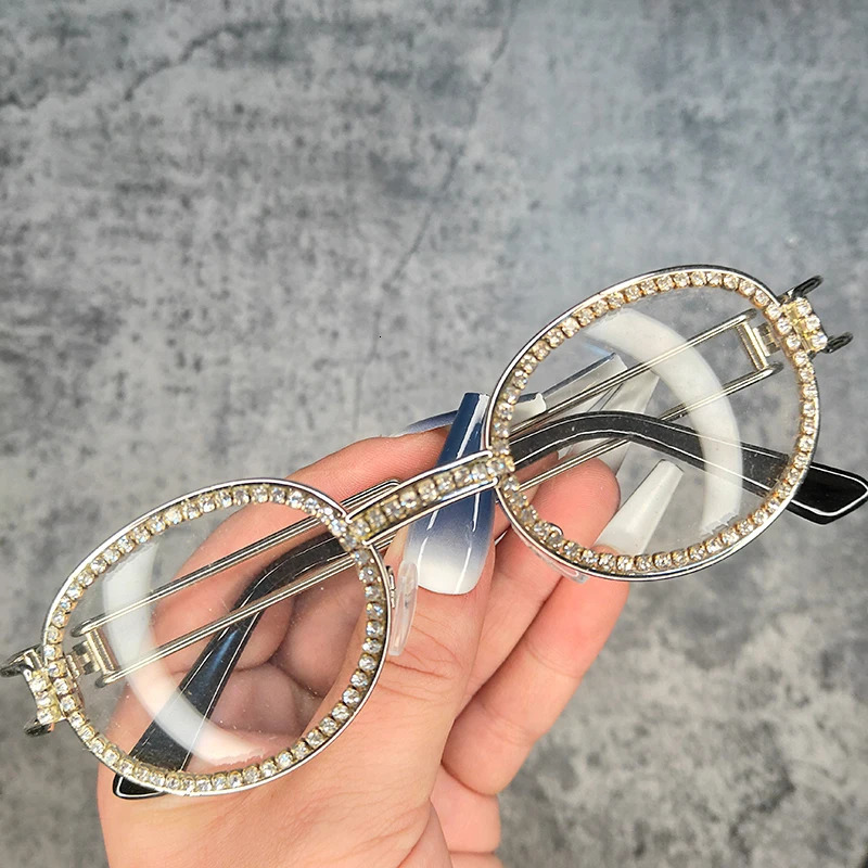 Round Steampunk Small Blingbling Sunglasses For Women Men Diamond Gradient Gothic Sunglasses Men Feminino 250617
