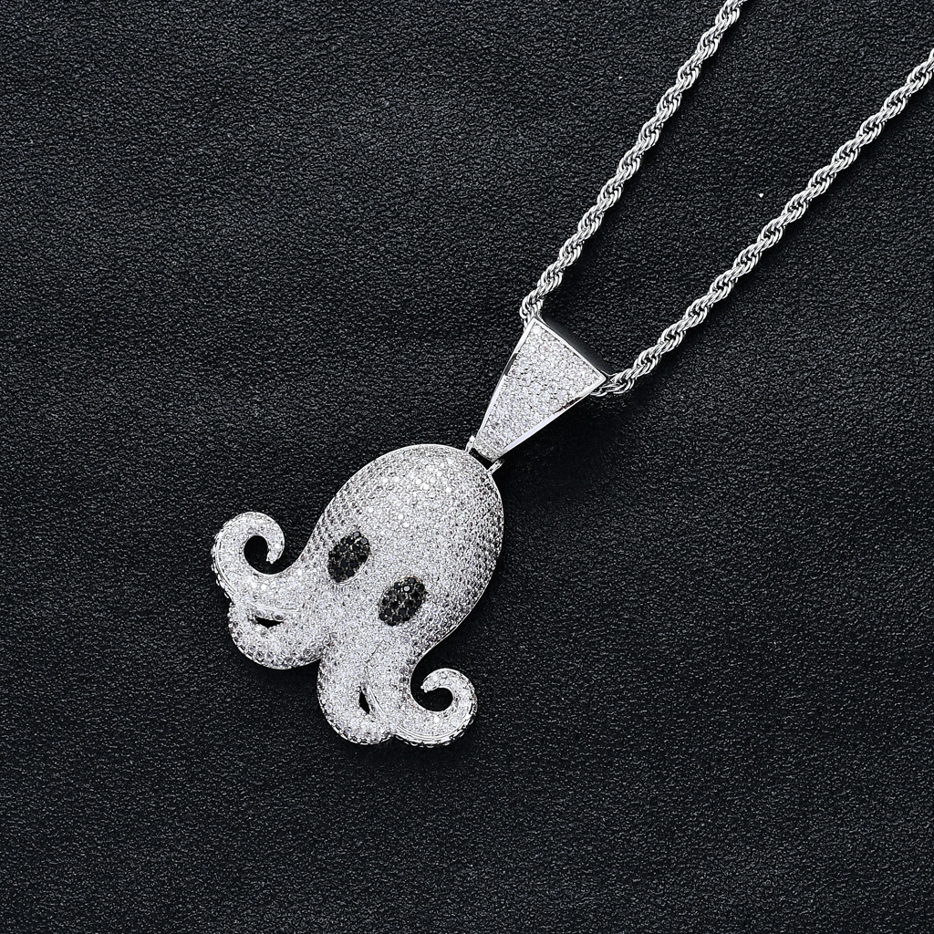 New Style Moissanite Jewelry Hip Hop Pendant Iced Out Octopus Pendant Men Necklace Pass the diamond tester