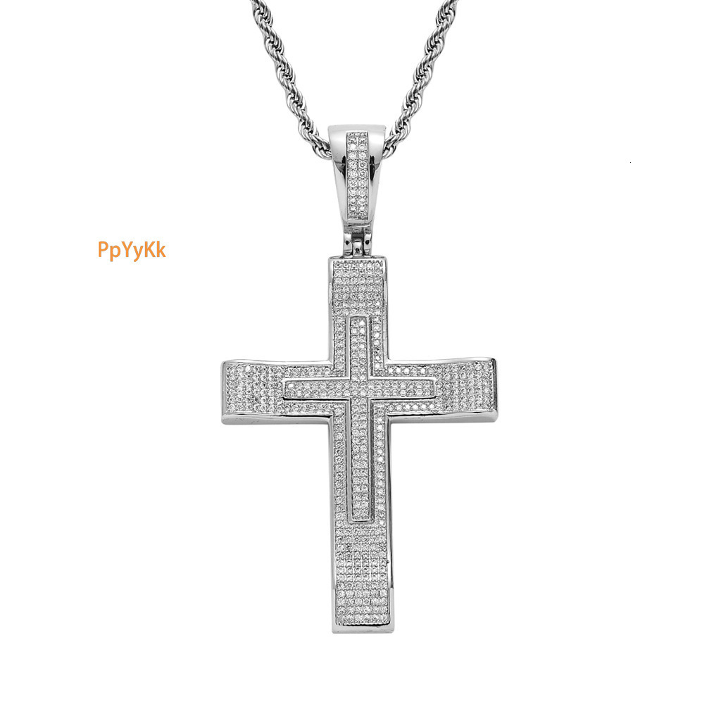 New Arrival Cross Hip Hop Pendant Iced Out Real Gold Luxury Moissanite Religious Jewelry Pass the diamond tester