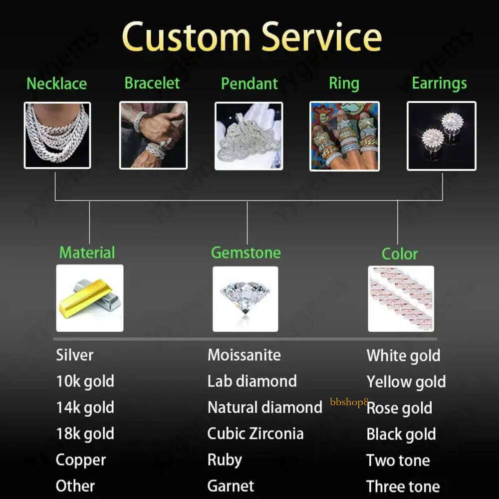 necklace moissanite chain 25mm Hip Hop Jewelry Chain Gold Plated Iced Zircon Miami Thick Cuban