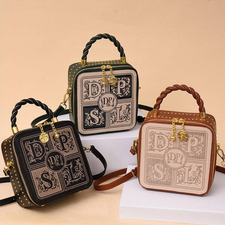 Women's Commuting Small Square Bag Handbag Free Shipping New Light Luxury Internet Celebrity Letter Shoulder Bag Versatile Fashion Designer Cross