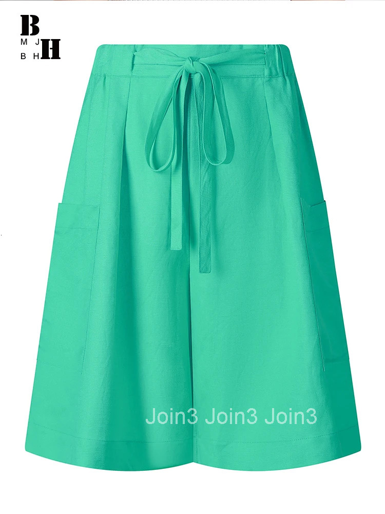 New Plus Size Summer Casual Cotton Linen Short Pant Women Simple Solid Pocket Trousers Mujer Wide Leg Loose Pants Street Clothes