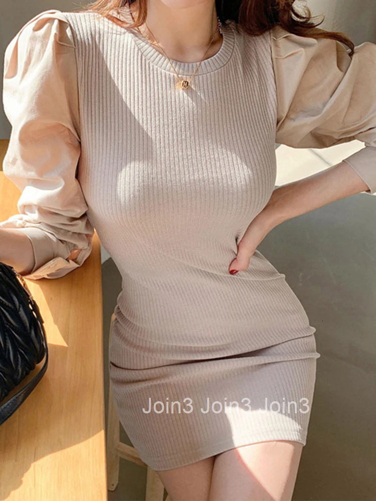 New Arrival Fashion Korean Knit Elastic Dress Women Elegant Temperament OL Sexy Vintage Simple Solid Basic Slim Pencil Dress