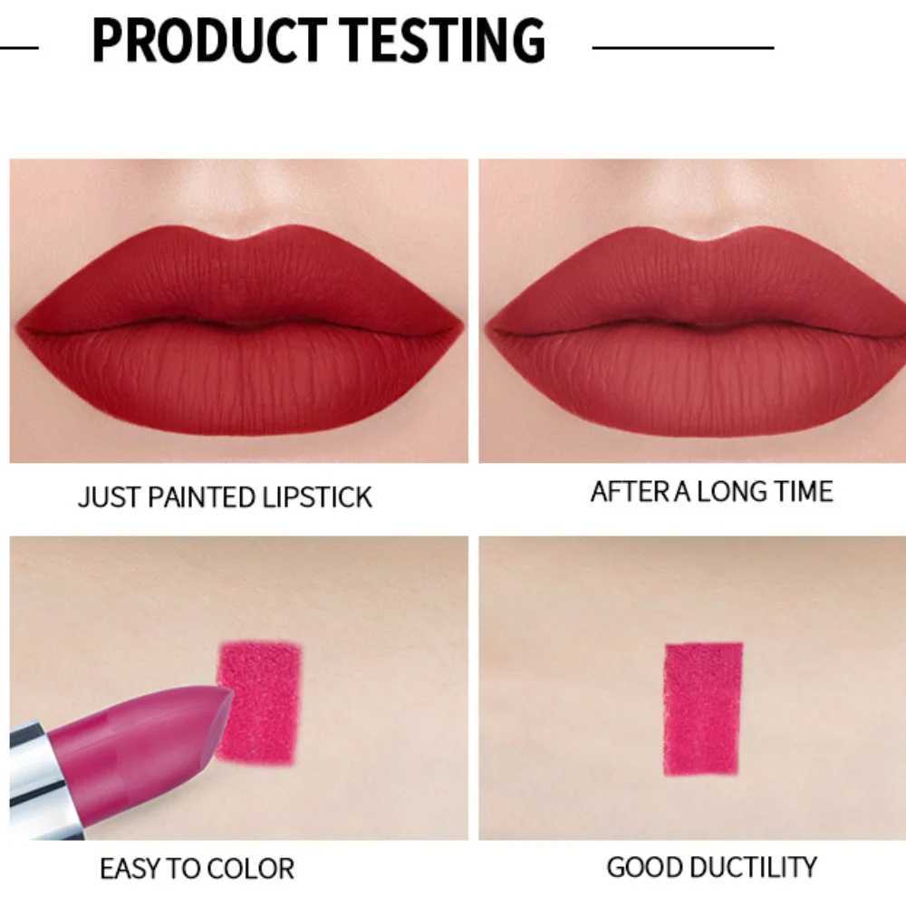 HANDAIYAN 12 Colors Matte Lipstick Long Lasting Velvet Lip Tint Waterproof 24 Hours Red Lip Gloss Cosmetics Makeup XJ250623