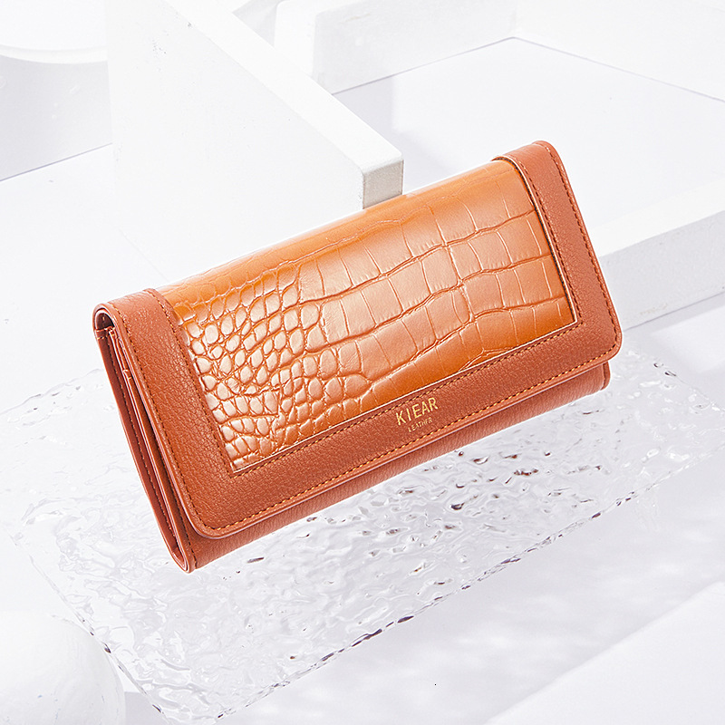 Free Shipping 2025 New Designer Bag New Women Wallet Long Style Women's Wallet European And American Crocodile Pattern Buckle Women's Clutch