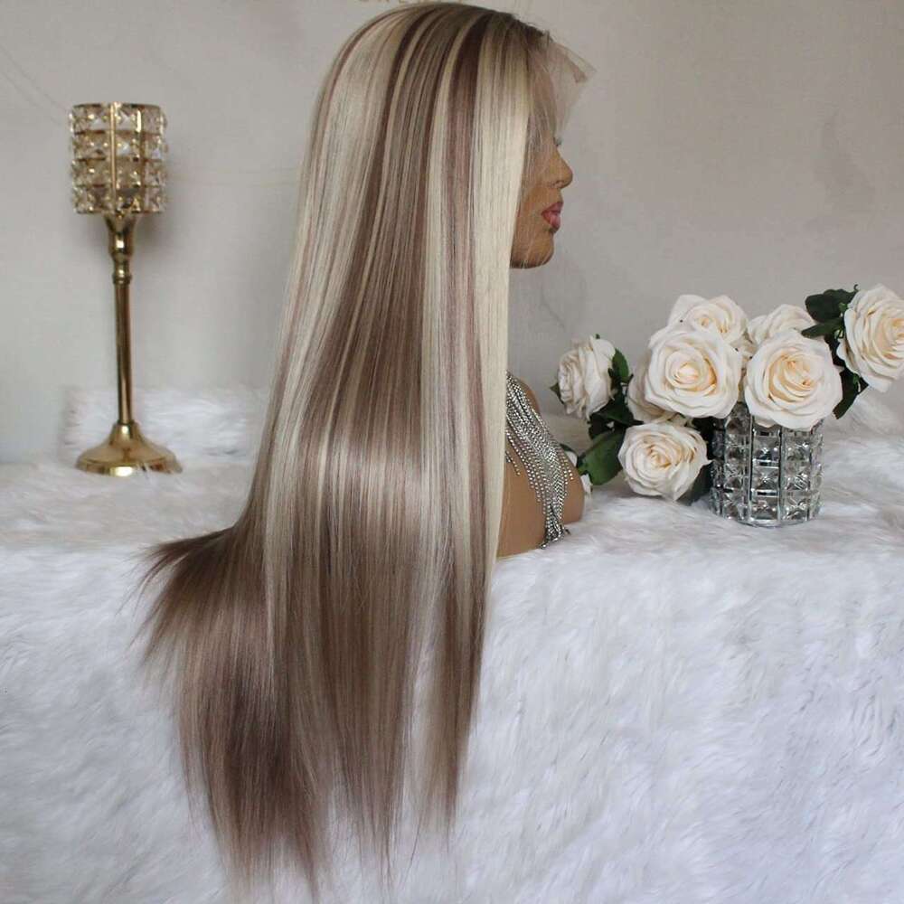New High-Temperature Fiber Long Women's Ombre Wig Rose Net Straight Hair Cap